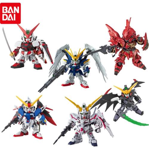 Bandai Q Version SDEX SD EX Anime Action Figures Assembly Model Red Heresy Destiny 00 Flying Wing Unicorn Strike Freedom Gundam