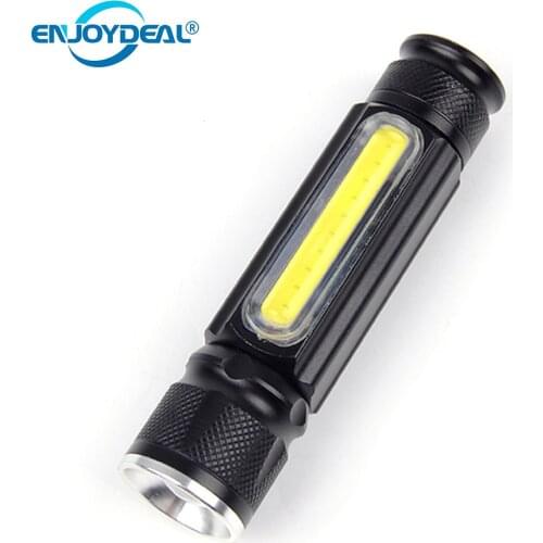 Pocket Mini USB LED Flashlight Magnet T6 COB LED USB Rechargeable Flashlight Torch 3800LM Zoomable Flash Light