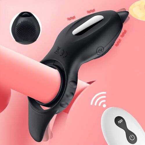 Cock Ring Vibrator For Men Penis Ring Remote Control Delay Ejaculation Erection Prostate Massage Cunnilingus Sex Toy For Couples
