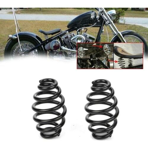 2PCS 3" Motorcycle Barrel Coiled Solo Seat Mount Kit Seat Springs Black/Chrome/Brown for Harley Dyna Softail Springer