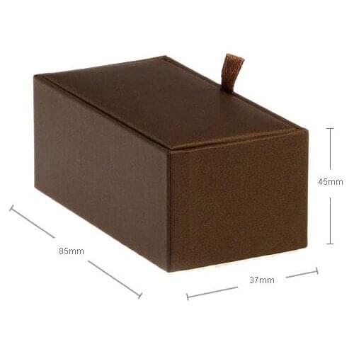50pcs/lot Cufflinks Box Brown Rectangle Cuff Links Gift Box Carrying Case Storage Cufflinks Holder Jewelry Box