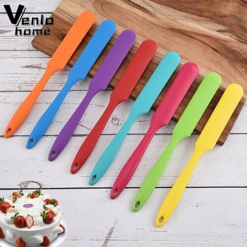 Long Handle Food Grade Spatula Non Stick Butter Cooking Silicone Spatula Cookie Pastry Scraper Flexible Cake Baking Blender New