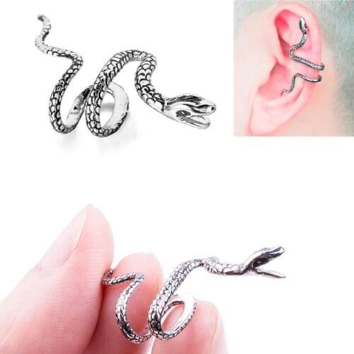 Copper Snake Clip Earrings Ear Cuff No Fake Piercing Clips Wrap Cartilage Earring Cuffs for Women Men Gift Body Jewelry Punk