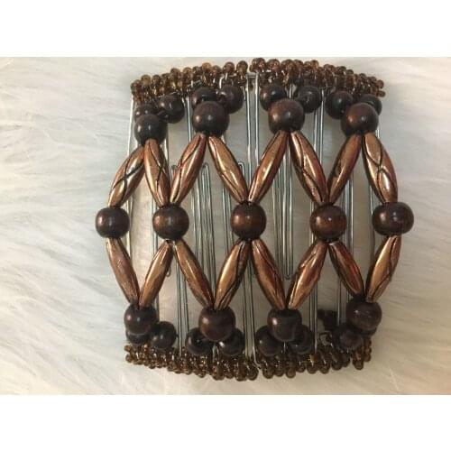 Golden classical beads metal comb girls wedding pary best gift magic comb 10 pcs /lot