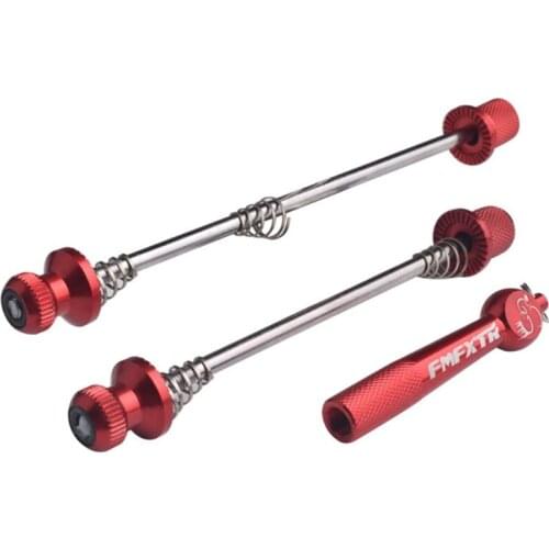 E56D Locking Skewer Anti Theft Quick Release Secure Lock Skewers Set Cycling Wheels Locking（Black / Red / Blue / Gold