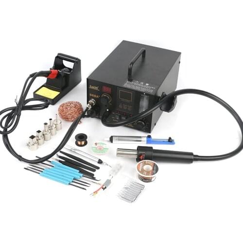 968A+ 3 in 1 LCD Regulation Soldering Station SMT SMD Hot Air Gun Smoke Vacuum BGA Rework Welding Station For Phone PCB Repair