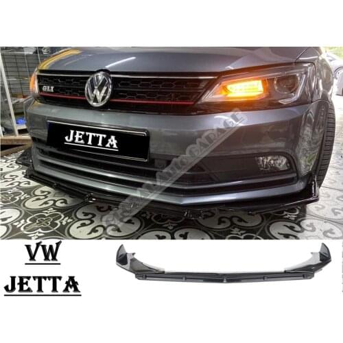 For VOLKSWAGEN JETTA MK6 Front Bumper Attachment Lip 2011-2020 Piano Glossy Black Splitter Diffuser Universal Spoiler Bumper