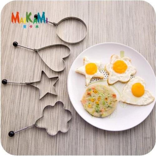 New Creative Stainless Steel Circular Shaped Fried Egg Pancake Breakfast Omelet Pan Kitchen Cooking Omelette Model