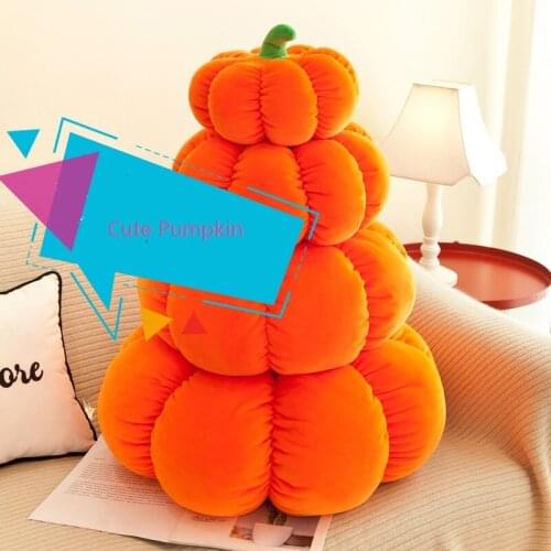 Orange Adorable Fluffy Sofa Soft Cushion Simulated Pumpkin Plush Toys Children Funny Plant Huggable Bedding Pillow Kids Gift