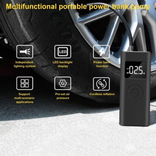Rechargeable Air Pump Tire Pump Portable LED Digital Display Compressor Phone Power Bank Function For Auto Motorcycle Motobike