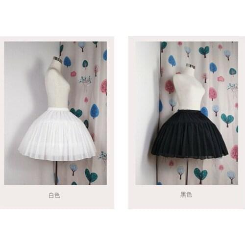 2 Hoop Lolita Girls Dress Petticoat Crinoline Hoop Bustle Skirt Pannier Skirt 2022