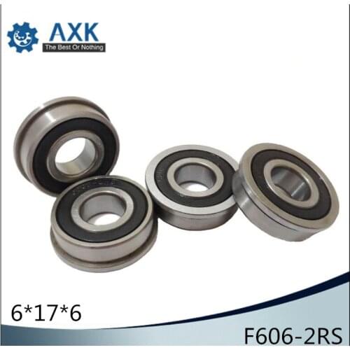 F606-2RS Bearing 6x17x6mm ( 10 PCS ) ABEC-1 Miniature Flanged F606RS Ball Bearings RF-1760DD
