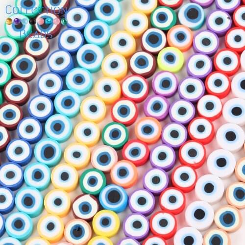 Multicolor Polymer Clay Soft Pottery Round Eyes Spacer Beads For Jewelry Making Diy Handmade Crafts Charms Accessories 15"