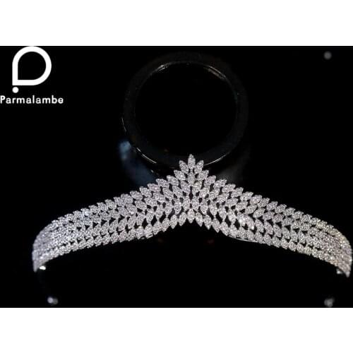 Luxury Zircon Tiaras and Crowns For Women Wedding Hair Accessories Headband Got Engaged Hair Jewelry