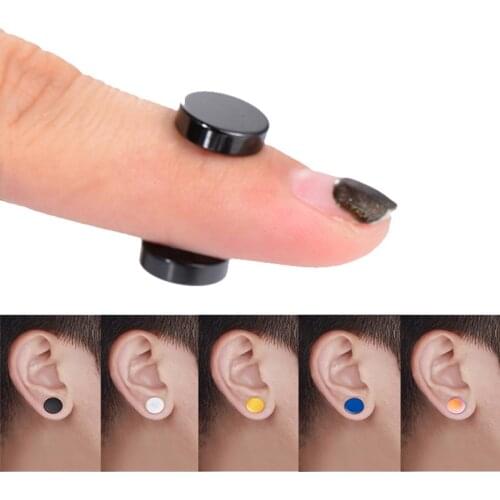 1piece 6/8/10/12 mm New Popular Magnetic Health Magnet Earring For Men Women And Kids Punk Ear Stud Non Piercing Earrings