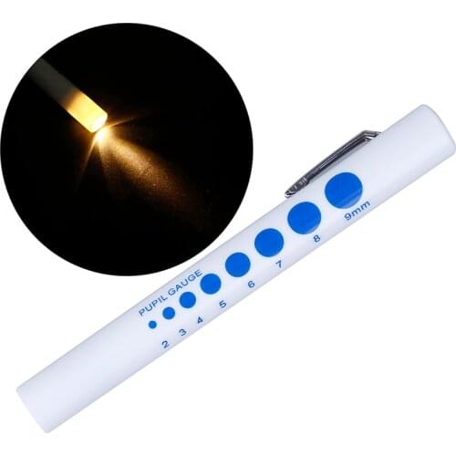 1Pcs LED Torch Pen Light Disposable With Pupil Gauge Medical Nurses Doctors Paramedics Number Of Pen 12*1.3cm