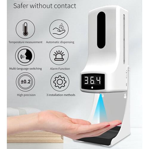 K9 Pro Infrared Hand Temperature Measurement Disinfection Machine Sanitizing Soap Dispenser Automatic Thermometer Sensor