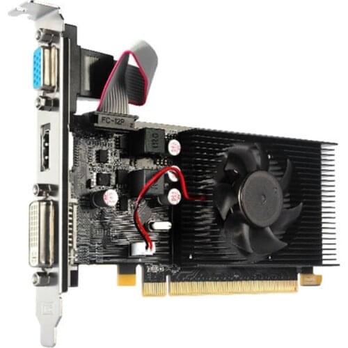 Computer placa de video HD7450 2GB GDDR3 64 Bit PCIE 2.0 HDMI-Compatible+VGA+DVI Interface Video Card with Cooling Fan