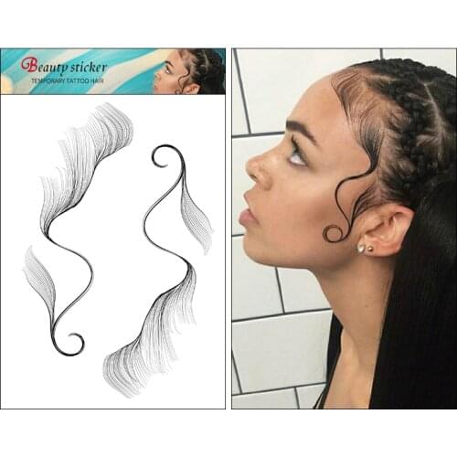 Waterproof baby hairstyle long lasting baby tattoo hair custom temporary tattoo baby hair Hairline Stickerhair edges