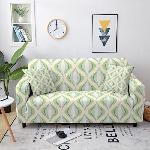 Green Geometry Elastic Sofa Cover Polyester Corner Funda Sofa Couch Slipcover Chair Protector L Shape Need 2 Pcs Fashion Diamond