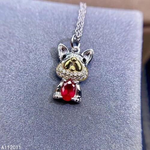 KJJEAXCMY Fine Jewelry 925 Sterling Silver inlaid Natural ruby luxury Womans new Pendant Necklace Support test hot selling