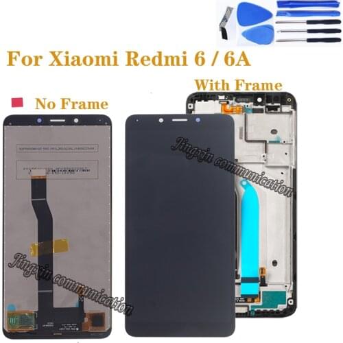 New display with frame for Xiaomi Redmi 6A LCD + Touch Screen Digitizer Assembly for Redmi 6 LCD display Repair kit