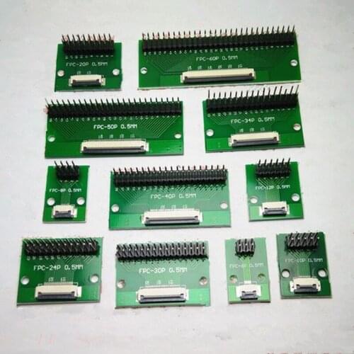 0.5mm one-side weldin FFC/FPC 24P Connector Adapter Plate Flat Cable Socket Adaptor Connector to DIP Double row for PCB Board