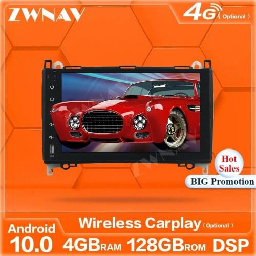 128GB Carplay Android screen player For Benz A-W169 B-W245 2005-2011 Viano Vito 2009+ GPS Navi Auto Audio Radio stereo head unit