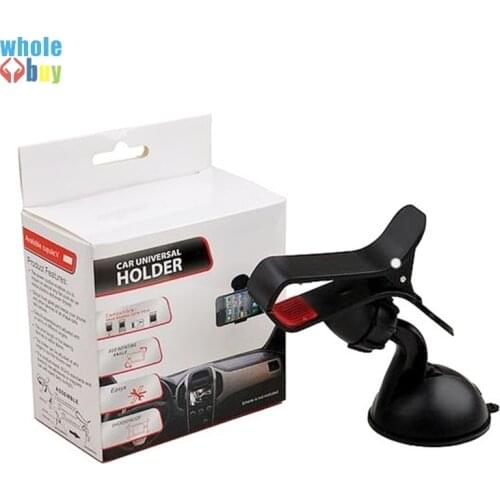 300pcs/lot Wholesale Universal Car Phone Holder Rotating 360 Degree Windshield Dashboard Mount Stand for Cell Phone GPS MP4