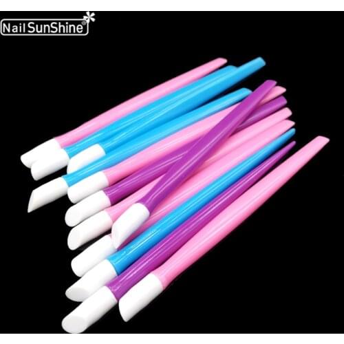 50pcs/lot New Pen Nail Cuticle Pusher Dead Skin Remover Nail Art Polish Manicure Care Pedicure Colorful Women Stick Nail Tools