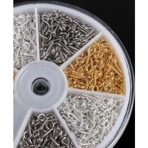 600Pcs 3 Colors Screw Eye Pins Eyelets Screw Threaded Hooks for Jewelry Making