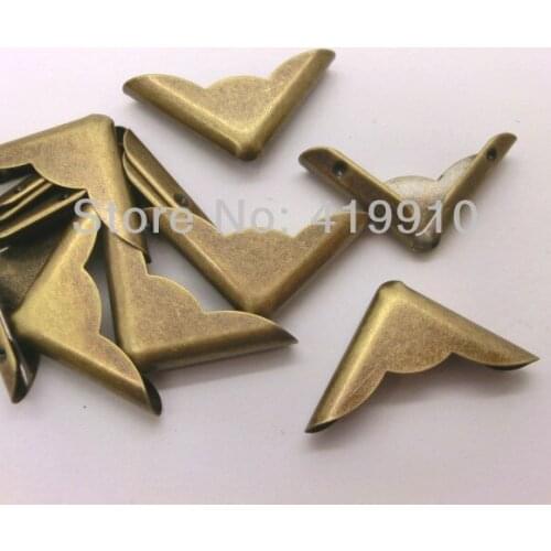 Free Shipping-100PCs Antique Bronze Book Scrapbooking Albums Menus Folders Triangle 23x17mm J1321