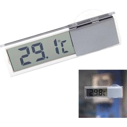 Car Thermometer Osculum Type Celsius Fahrenheit LCD Digital Temperatures Meter Suction Cup For Indoor Outdoor SCIE999