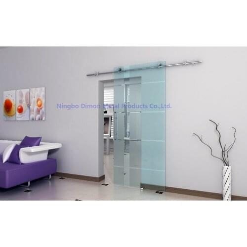 Dimon SS304 Polish Nice Style Glass Sliding Barn Door Hardware DM-SDG 7004 (With Soft Close) Without Bar