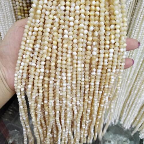 Wholesale Natural Shell Beads white Round Shell Stone Bead for Jewelry Making DIY Bracelet Necklace stone Strand 15.5