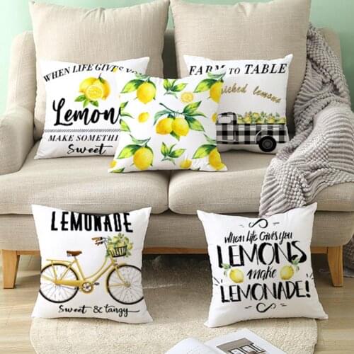 Pillow Case 45*45 Lemon Orange Print Throw Pillow Cases Pillow Cover Decorative Pillowcases Pillow Cover Cushion Pillow Cases