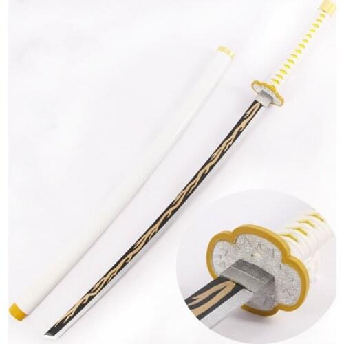 Wood Cosplay Sword Agatsuma Zenitsu Samurai Demon Slayer Ghost Blade Cos Props Amine Game Props Wooden Swords Japanese Katana