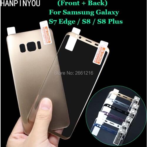For Samsung Galaxy S8+ S8 Plus (Back + Front) 3D Curved Plating Full Covering Soft PET Film Screen Protector -Not Tempered Glass