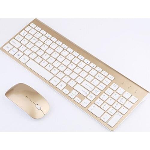 Smooth Body 2.4GHz Wireless Keyboard and Mouse Combo 102 Keys Low-noise Wireless Keyboard Mouse for Mac Pc WindowsXP/7/10 Tv Box