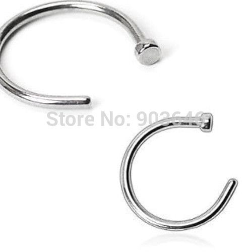 100pcs Nose Hoop Ring Surgical Steel Fake Nose Cartilage Ring Hoop Stud Cheat Lip Labret Ring 20g~0.8 Body Jewelry Hot