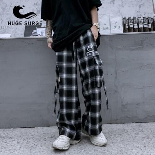 Hip Hop Autumn And Winter Loose Overalls Men College Leisure Sports Pants Street Tide Long straight Trousers