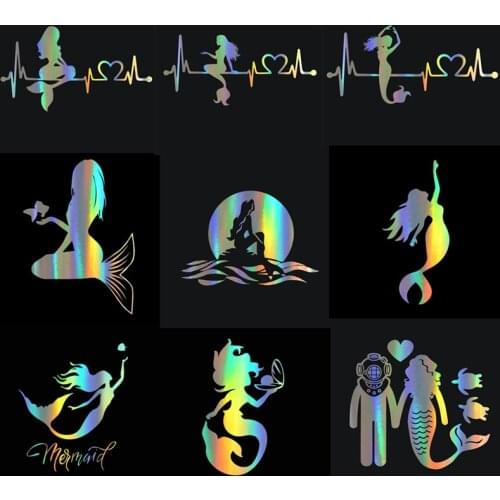 Beautiful Heartbeat Mermaid Series Car Sticker Vinyl For Car Styling Body Window Stickers and Decals Decoration Bumper Srticker