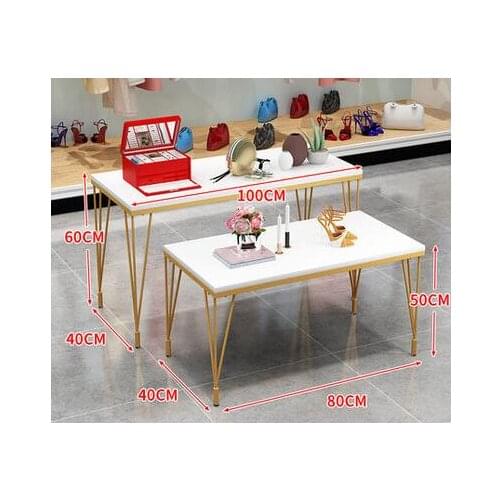 Creative shopping mall window Zhongdao display rack running table display table clothing store rectangular high and low bag shoe