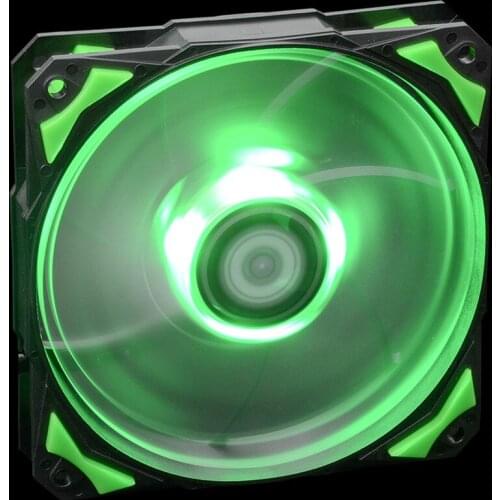ID-COOLING PL12025, Green LED 120mm 4Pin PWM Fan With De-vibration Rubber,2200RPM,71CFM,Low Noise&Big Airflow PC Case Cooler-Fan