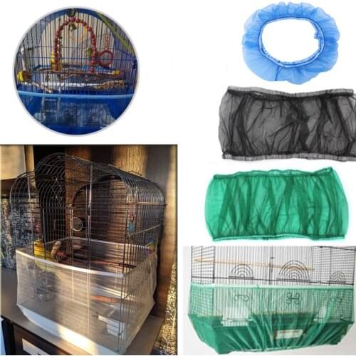 Easy Cleaning Bird Cage Covers Mesh Seed Catcher Guard Bird Cage Net Shell Skirt Dust-proof Airy Mesh Parrot Cage Cover 2 Sizes