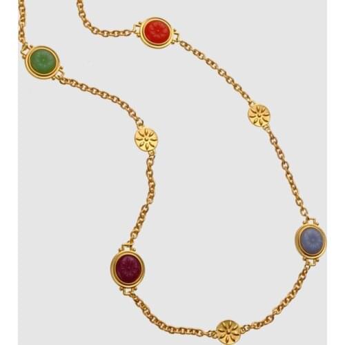 M47-Amorita boutique vintage colorful long chain new desgn Necklaces