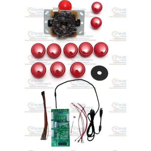 DIY Arcade Game Joystick handle kits set with PS4 USB encoder 24mm & 30mm push buttons USB cable to Build Up PS4 game joystick