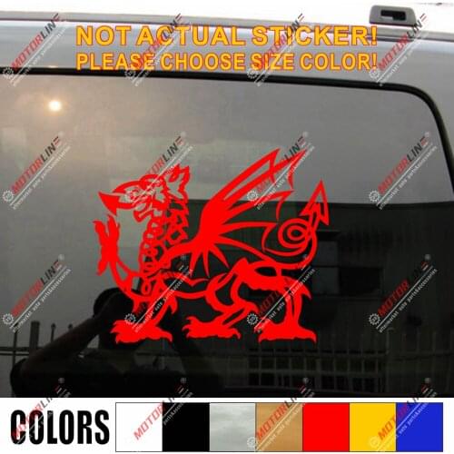 Wales Red Dragon Knot Decal Sticker Welsh Y Ddraig Goch Car Vinyl
