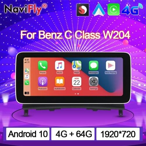 NaviFly Android 10 Readers Car Video Stereo Connected Systems For Benz C Class W204 C180 C200 C220 C300 2008 2009 2010 NTG 4.0
