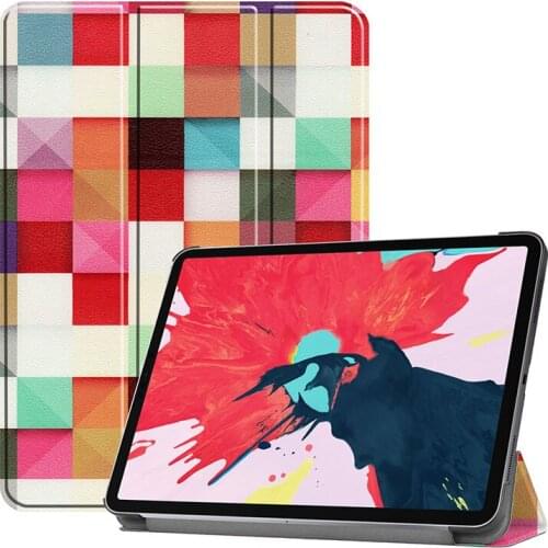 New Tablet Case for ipad Pro 11 Cover For ipad Pro11 2020 case PU+TPU Smart Cover Trifold sleep Auto wake / Sleep